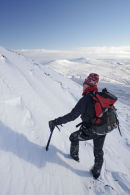 09-9785  Hill Walker on Cross Fell and the View Towards Great Dun Fell and Beyond. North Pennines